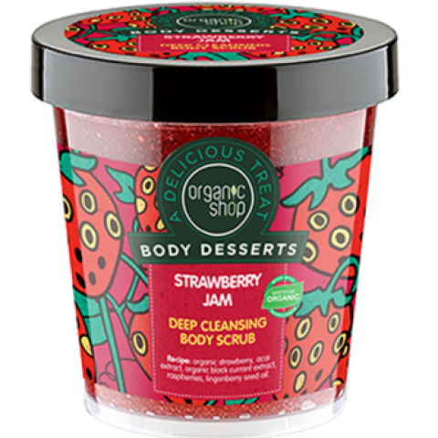 Organic Shop Body Desserts Strawberry Jam Deep Cleansing Body Scrub 450ml