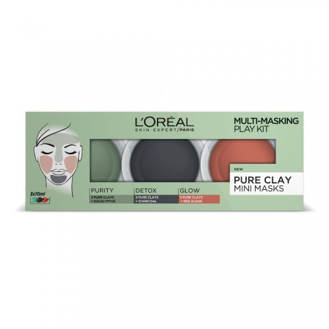 L'Oreal Paris Pure Clay Multi Masking Face Mask Play Kit 3x10ml